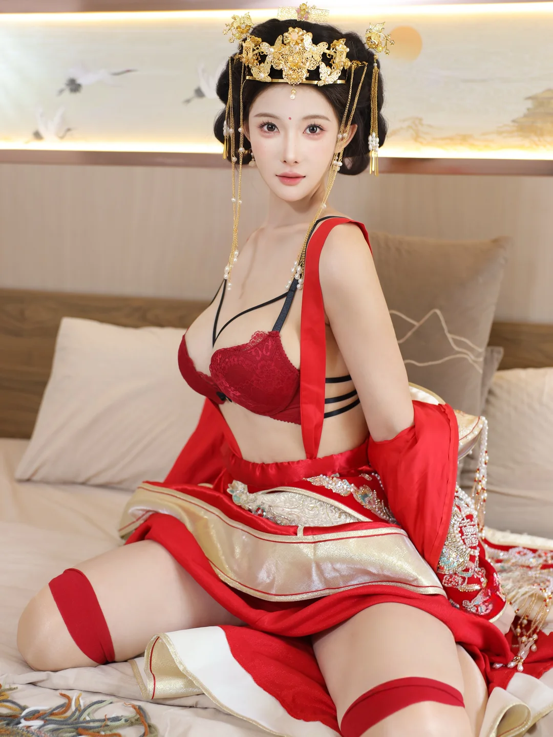 梨霜儿 - No.004 新娘红装 [113P-2.3GB] tg@simisebaisi 【丝足阁】072.webp